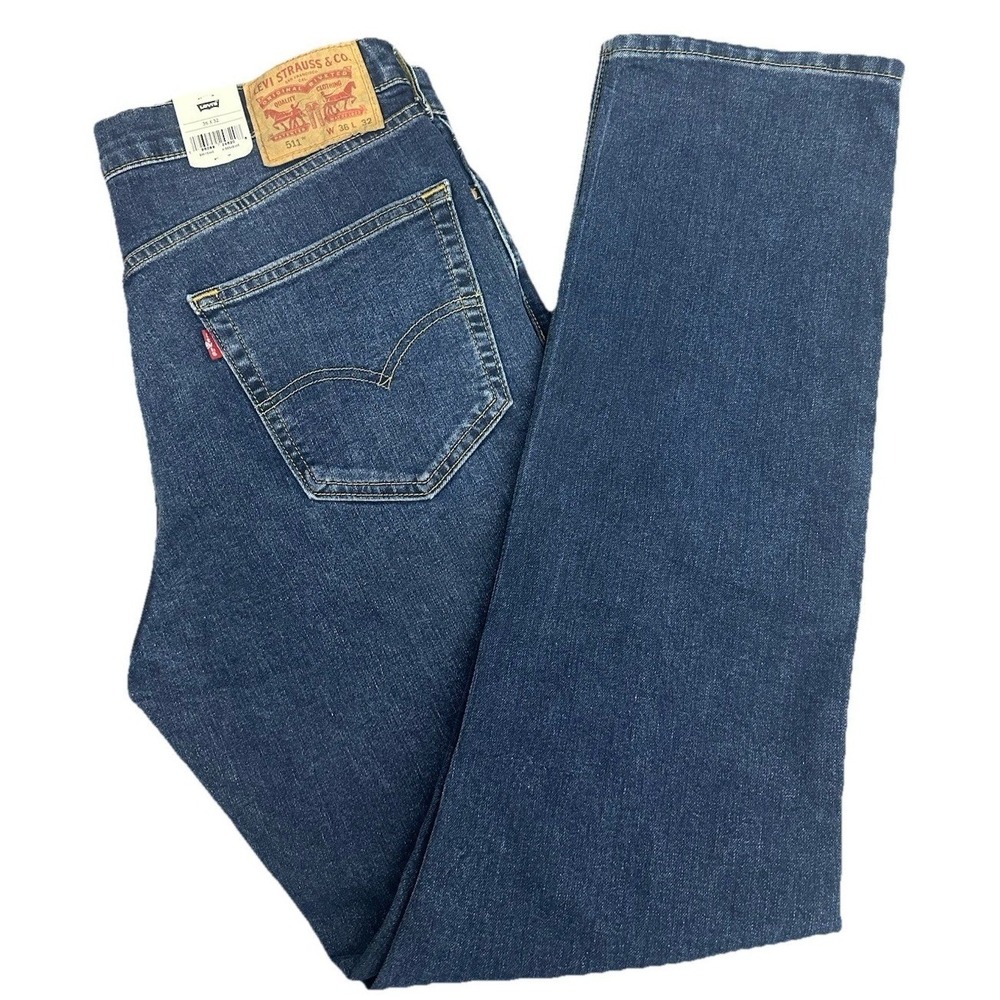 Levis Men's 511 Slim Fit Jeans Slim Fit Stretch Jeans Blue Size 36X32 New